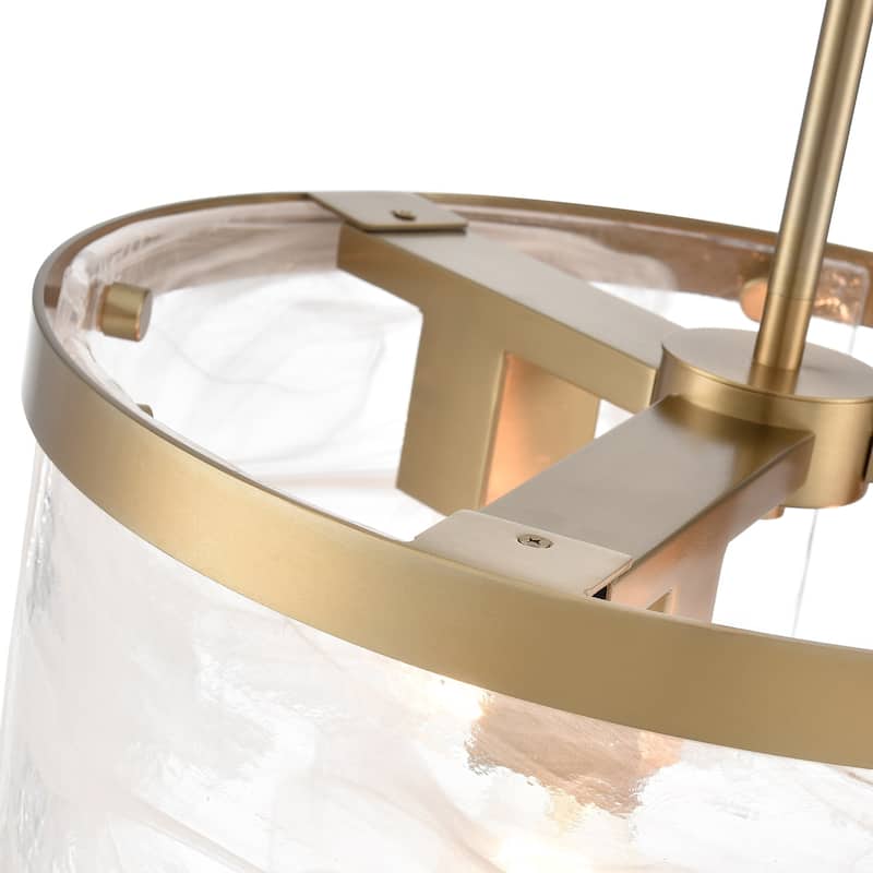 Artcraft Skye - 3-Light Pendant 15" - Brushed Brass Finish - Wispy White Murano Style Alabaster Glass Shade