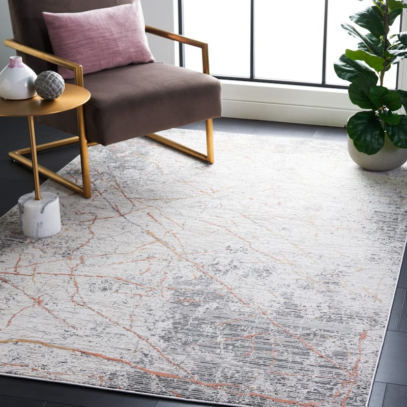 SAFAVIEH Vogue Lenora Modern Abstract Rug - 5'3" x 7'6" - Beige/Rose