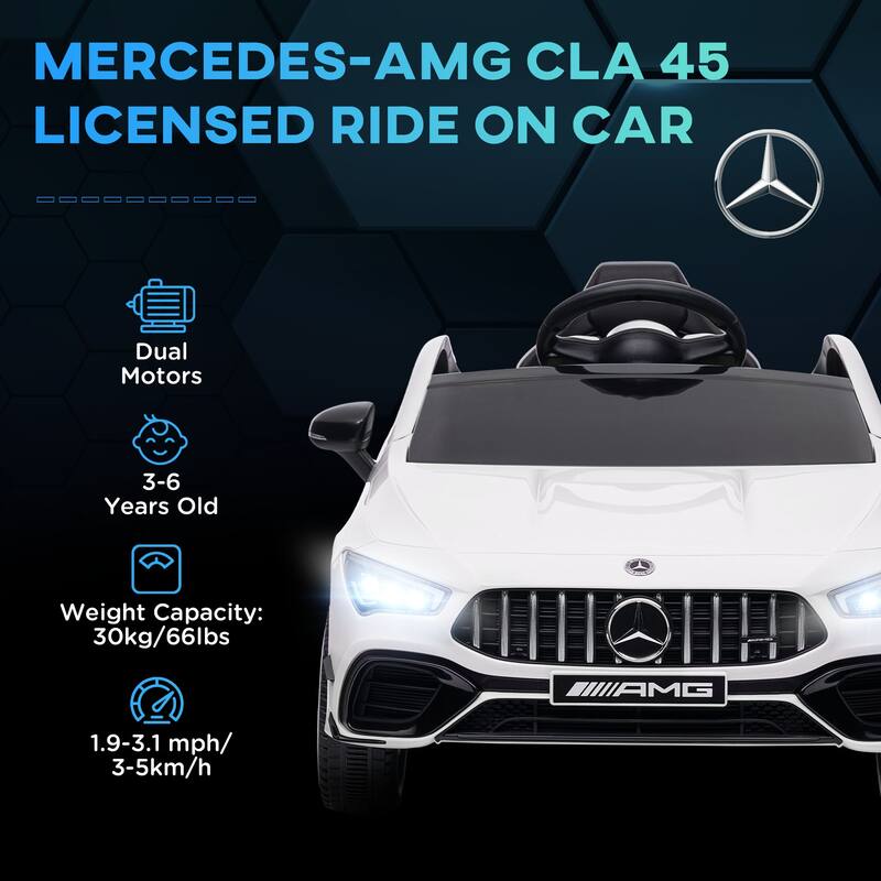 Licensed Mercedes-AMG CLA 45 Kids Electric Ride-On Car with Remote Control, LED Lights & Suspension