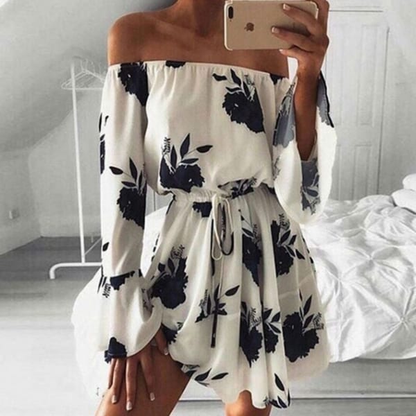 off shoulder dress with belt