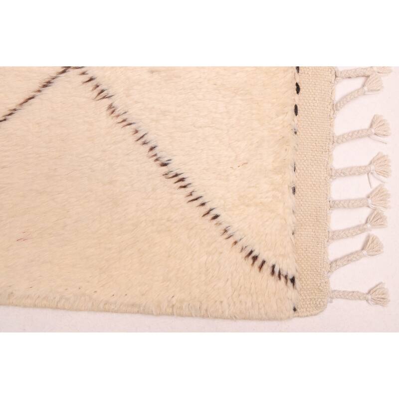 ECARPETGALLERY Hand-knotted Pak Finest Marrakesh Cream Wool Rug - 5'1 x 6'8