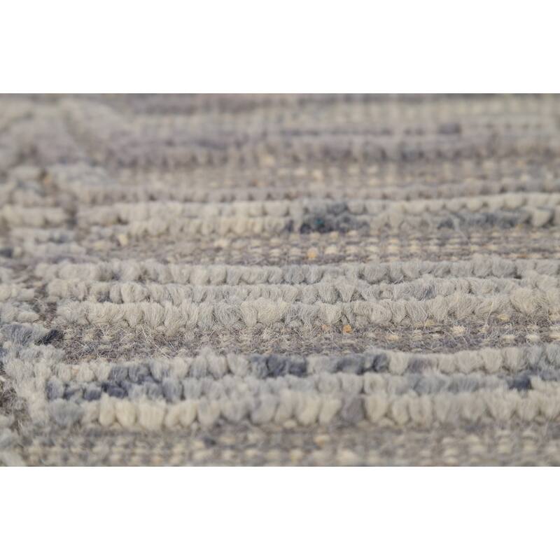 Grey Modern / Moroccan Area Rug Handmade Wool Carpet - 8'8"x 12'5"