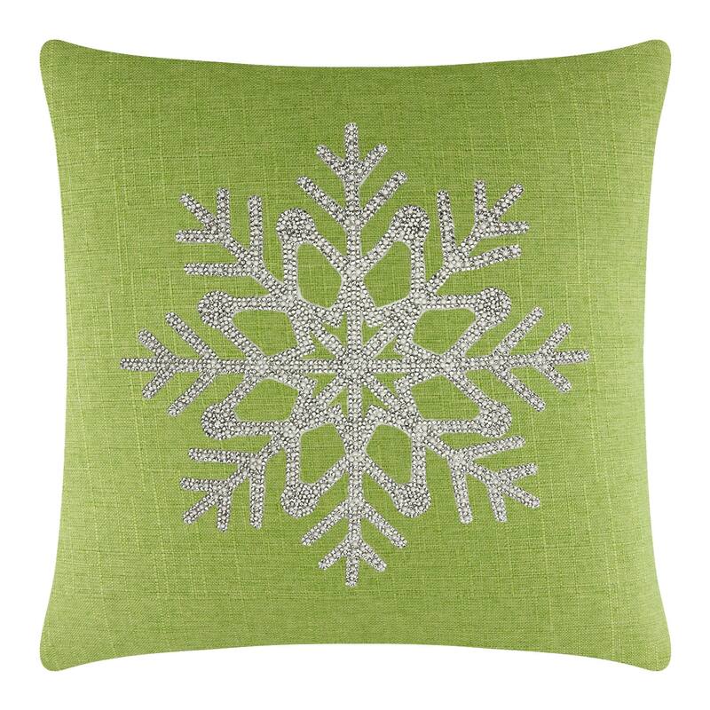 Sparkles Home Rhinestone Snowflake Pillow - Lime - 16 x 16