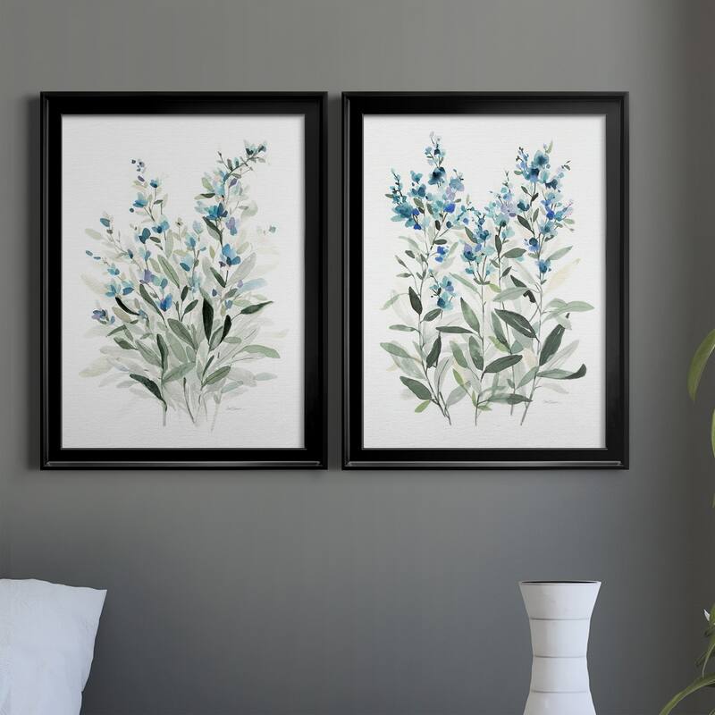 Delicate Blue Botanical I Premium Framed Print - Ready to Hang - Multi-Color