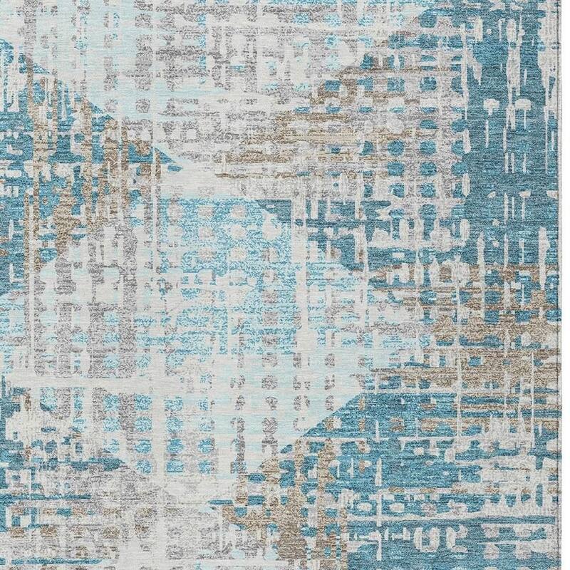 HomeRoots Geometric Transitional Rectangle Outdoor Rug