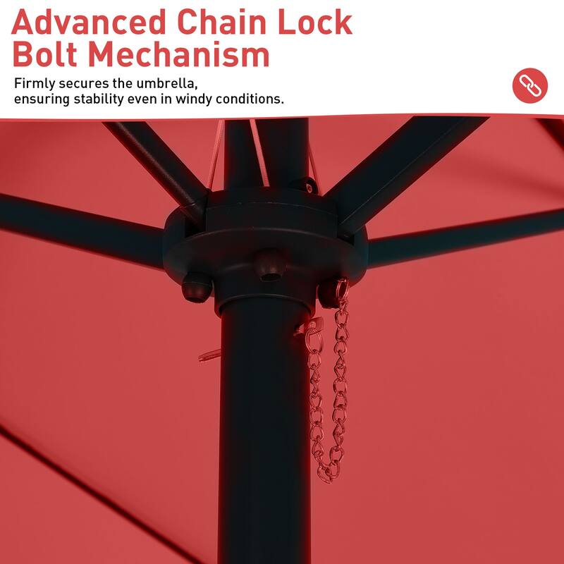 Ainfox 10ft Solar Patio Umbrella 40 LED Lighted and Umbrella Base, Strip Lights Outdoor Market Table Umbrella