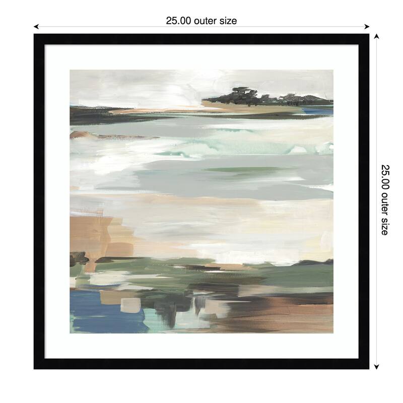 Tranquil Shoreline Reflections No. 1 by Lera Wood Framed Wall Art Print