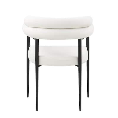Mid-Century Modern Upholstered Dining Chairs with Metal Legs Set of 2