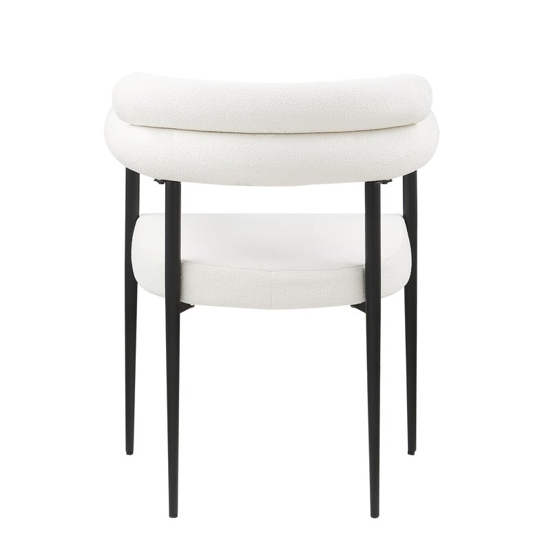 Mid-Century Modern Upholstered Dining Chairs with Metal Legs Set of 2