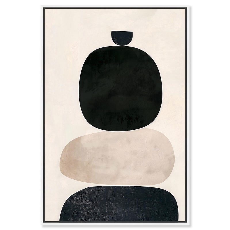Pebble Pillars III Canvas by Art Remedy - 16" x 24" - White