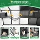 preview thumbnail 3 of 5, Deluxe Cat Cage Outdoor Wooden Cat Cage Enclosure For Walking Multiple Pets Seat and Sun Panel Kitten Cage - 108.7'', Gray