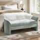 preview thumbnail 3 of 30, Elizabeth Modern Chenille Fabric Upholstered Bench with MInimal Assembly By HULALA HOME Sage