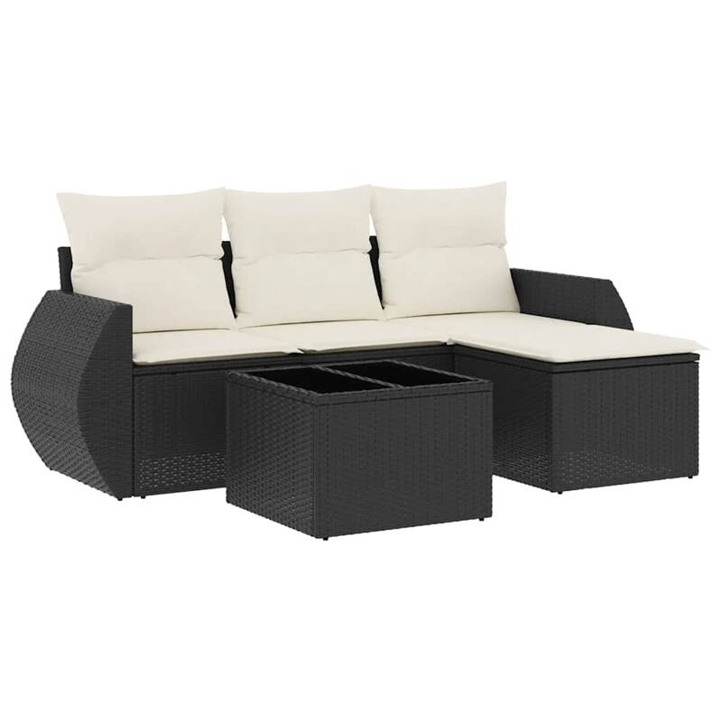 vidaXL Garden Sofa Set Black - 21.7 x 21.7 x 14.6