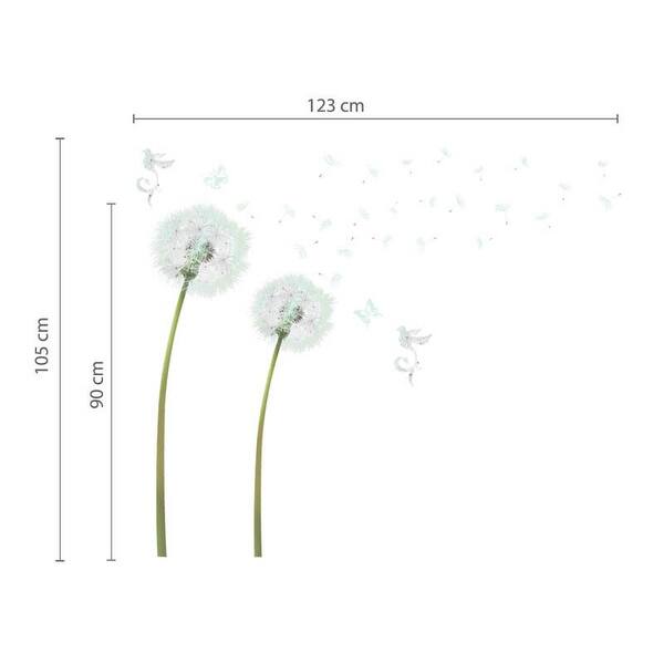 Walplus Wall Sticker White Dandelion Flower DIY Art Home Decor Decal