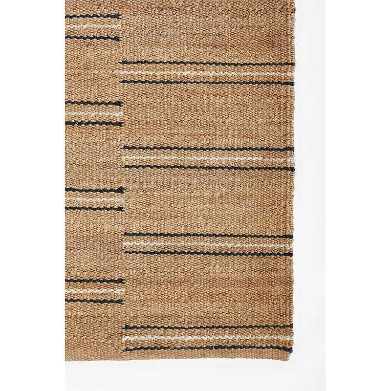 Erin Gates by Momeni Crescent Broken Stripe Natural Hand Woven Jute Area Rug