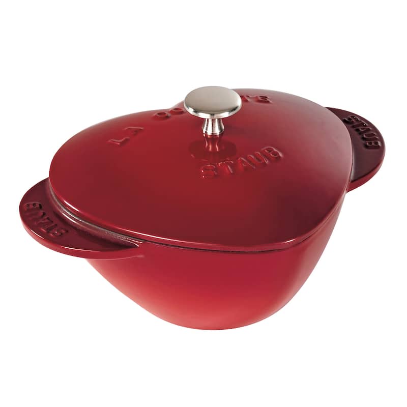 Staub Cast Iron 1.75-qt Heart Cocotte - Cherry - Cherry - 1.75-qt