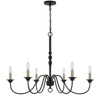 Marino 25" Height Metal Chandelier in Black/Antique Brass Finish