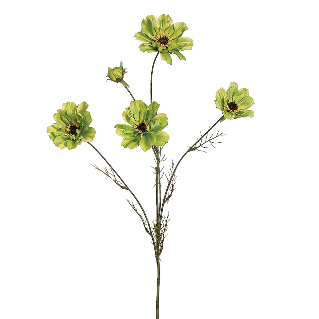32" Green Cosmos Artificial Decorative Floral Spray