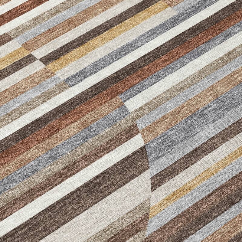 Machine Washable Indoor/ Outdoor Modern Cokedale Chantille Rug