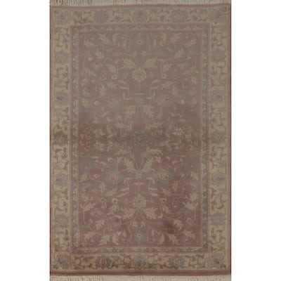 Vintage Pink Art Deco Chinese Foyer Rug Hand-Knotted Wool Carpet - 3'0" x 5'0"