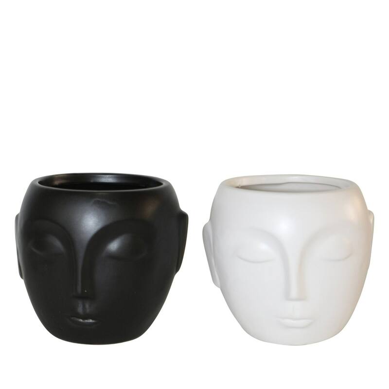 Girl Face Soy Wax Candle - 5" - Black and White - Set of 2