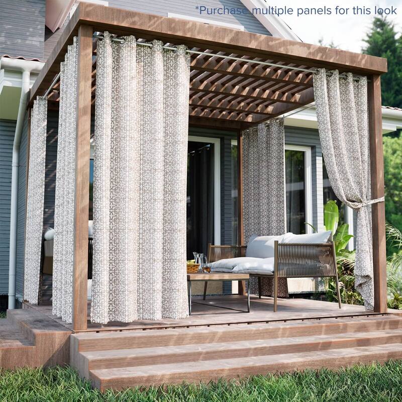 Outdoor Cabana Trellis Grommet Panel - 52"Wx84"L - Taupe