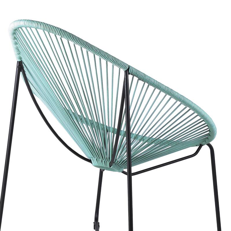 Acapulco Indoor Outdoor Steel Papasan Lounge Chair - Black