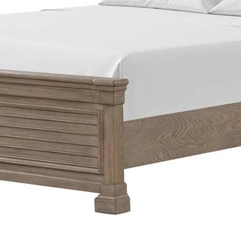 Roi Queen Bed, Shutter Headboard and Footboard, Weathered Gray Wood