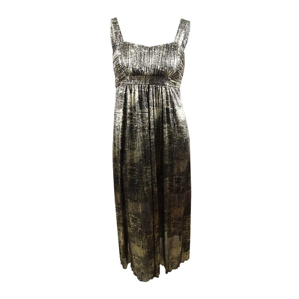 plus size black gold dress