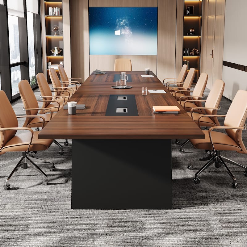 8FT Industrial Farmhouse Conference Table with Cable Management