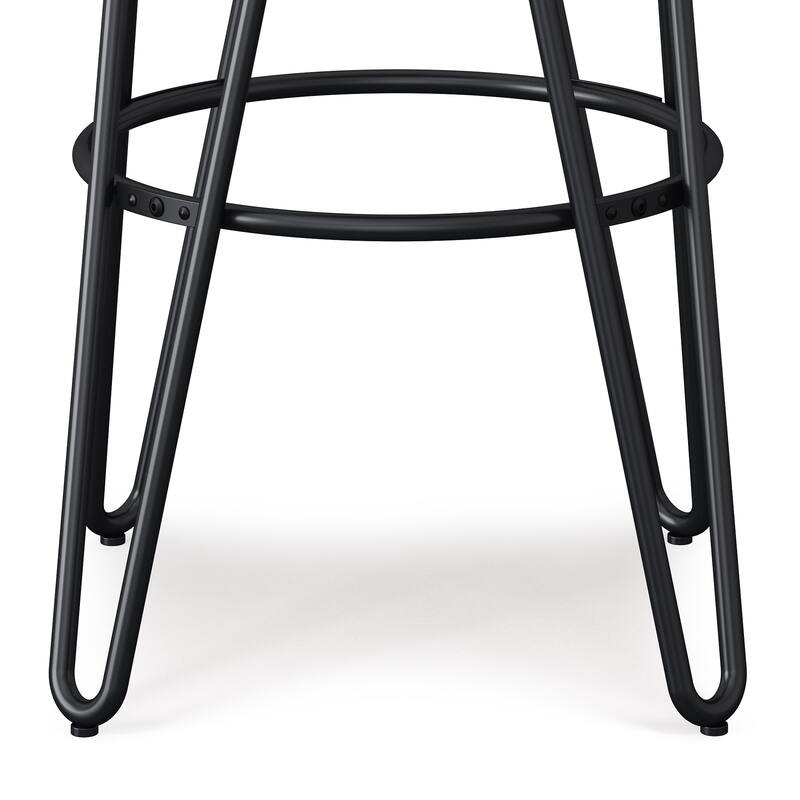 WYNDENHALL Kendall Industrial Metal Counter Height Stool with Wood Seat