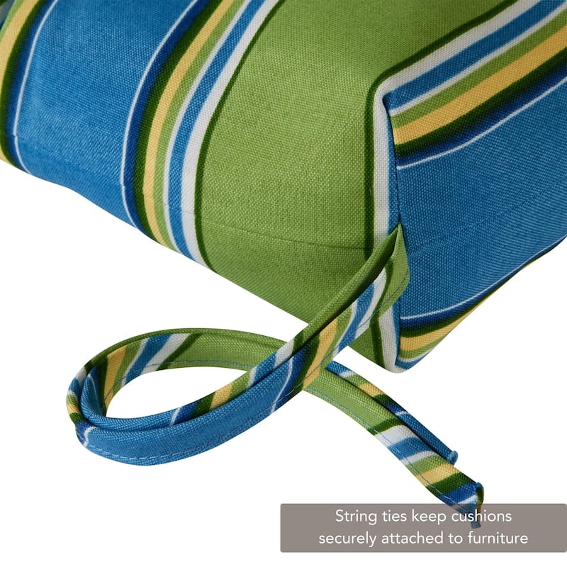 Cayman Stripe 44-in x 22-in Outdoor High Back Chair Cushion (Set of 2) (Cushions Only)
