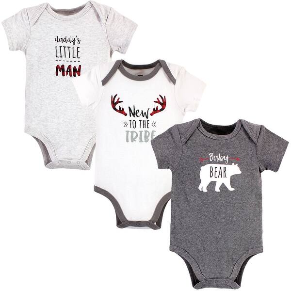 slide 1 of 1, Hudson Baby Infant Boy Cotton Bodysuits, Daddys Man 0-3 Months - Daddys Man