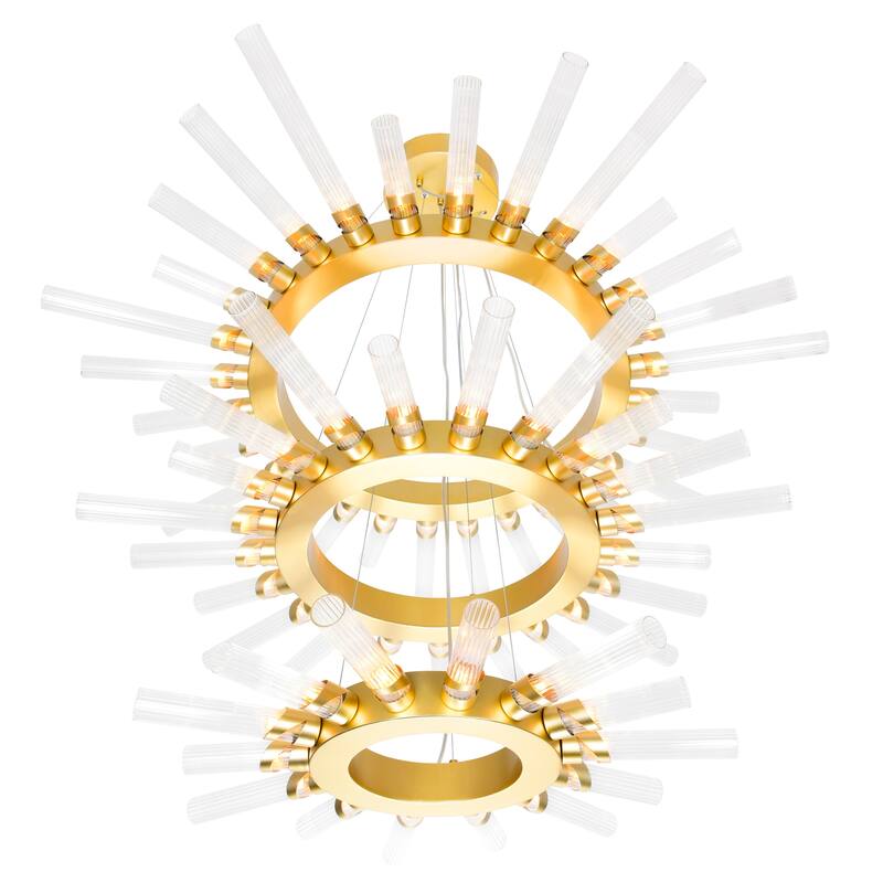 Collar 63 Light Chandelier With Satin Gold Finish - Satin Gold