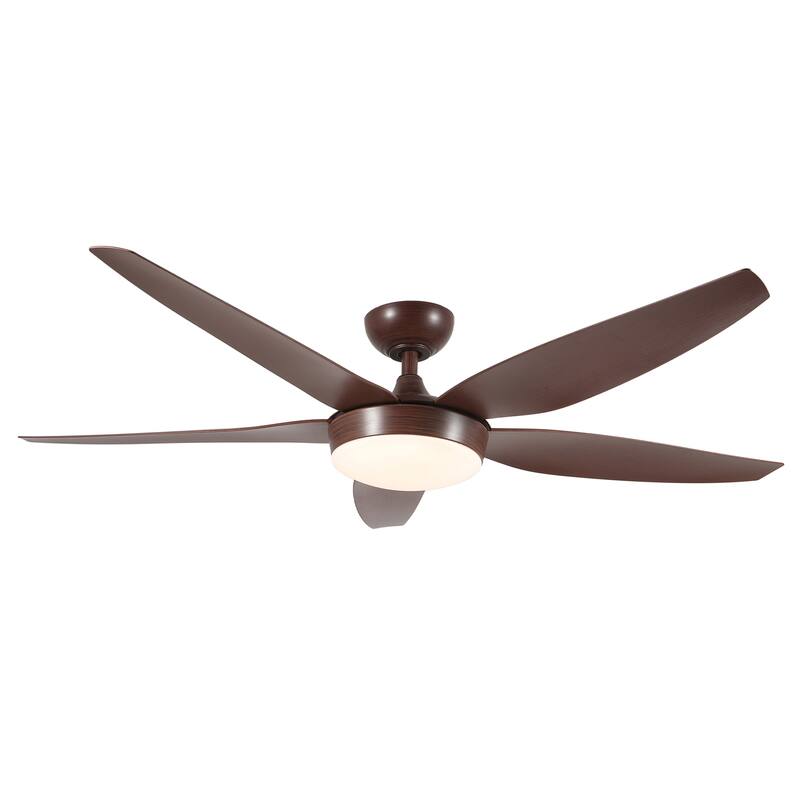 56'' Neutral Red Indoor Ceiling Fan with Light Remote