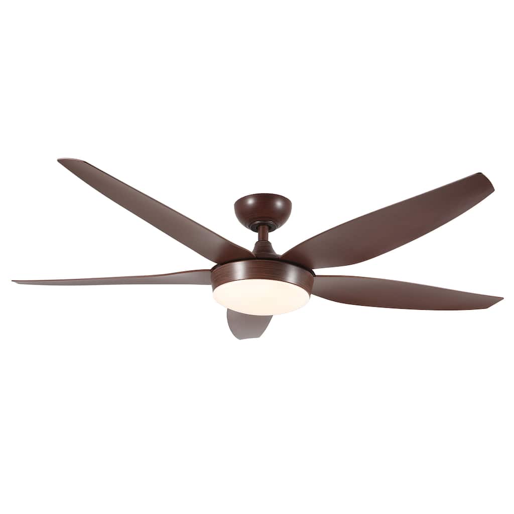 56'' Neutral Red Indoor Ceiling Fan with Light Remote