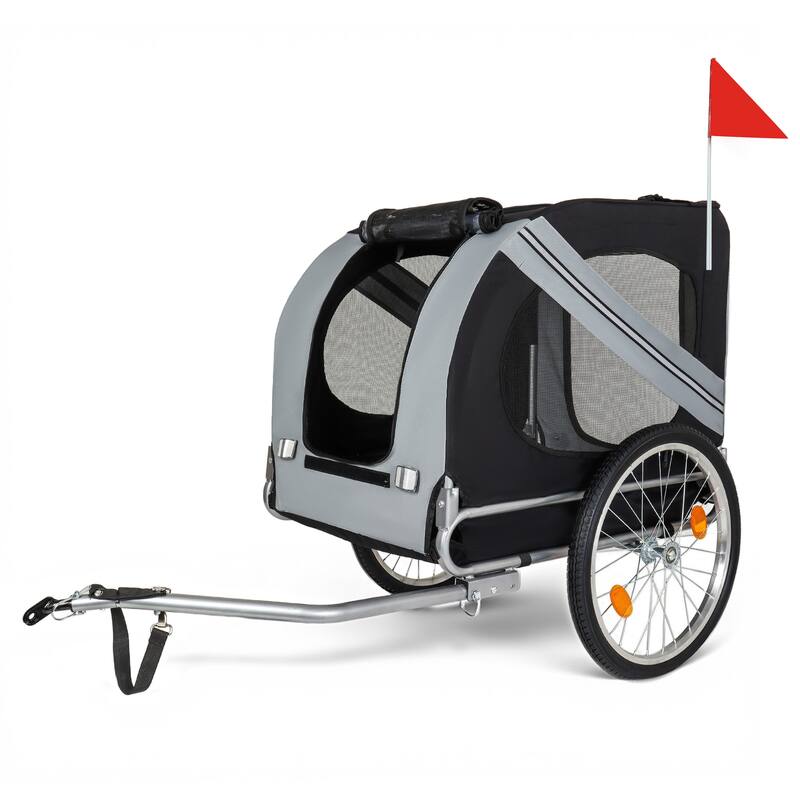 Large Folding Bike Trailer for Dogs, 100LB Capacity All-Terrain Pet Carrier for Cycling, Jogging, Camping & Outdoor Adventures