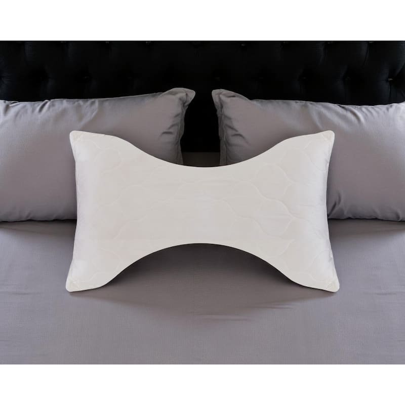HomeRoots Cotton Wool Hypoallergenic Ergonomic Queen Size Bed Pillow - Ivory - Soft - Queen