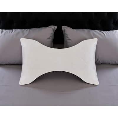 HomeRoots Cotton Wool Hypoallergenic Ergonomic Queen Size Bed Pillow - Ivory