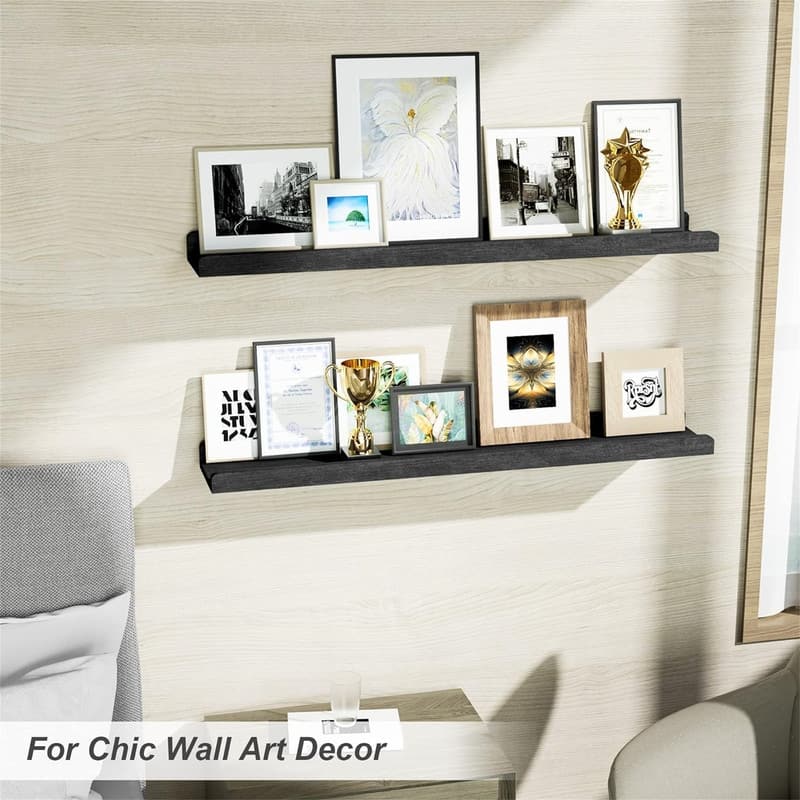 36 Inch Long Floating Shelves Wall Mounted Set of 2 - 36"D x 5.9"W x 1.6"H