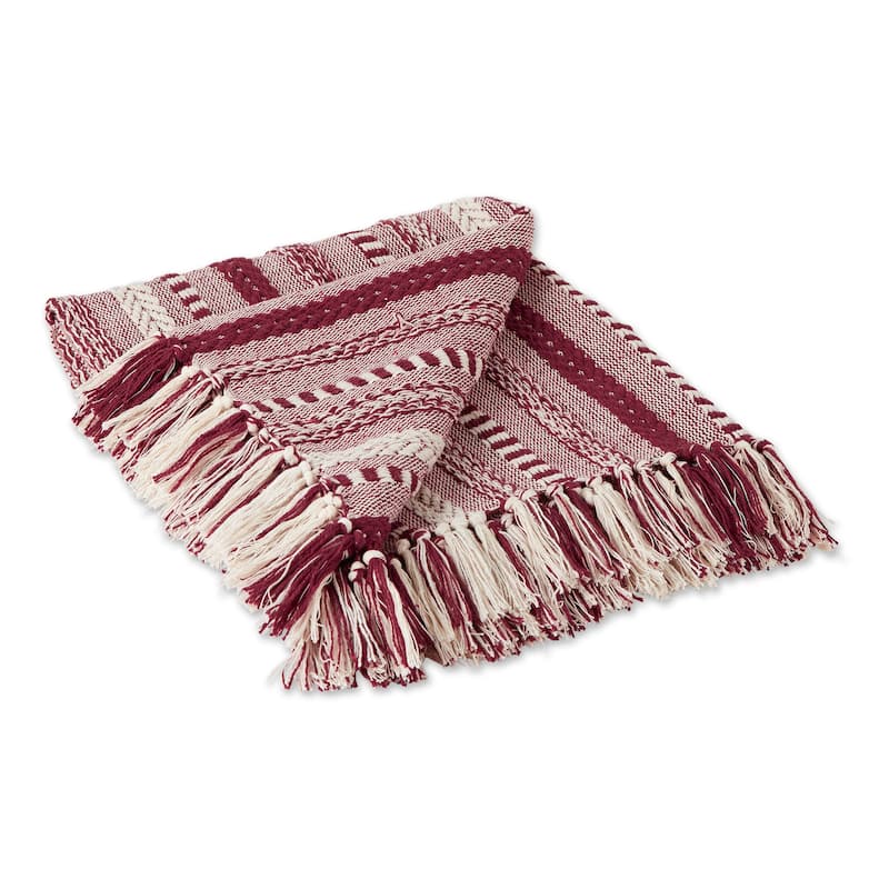 DII Braided Stripe Decorative Throw - Wine