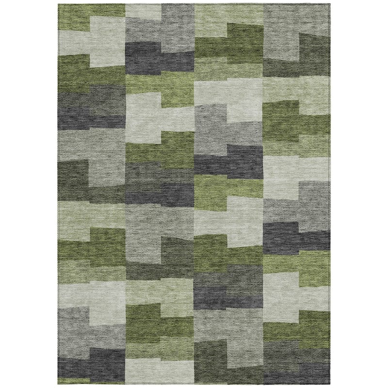 HomeRoots Geometric Transitional Rectangle Outdoor Rug