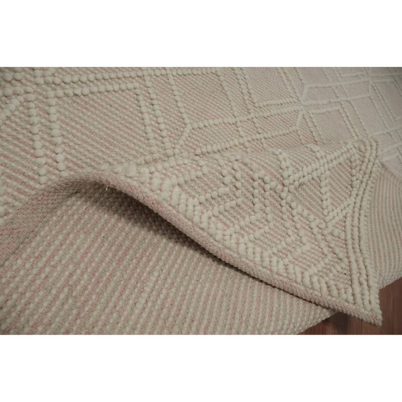 Hand Knotted Oriental 100% Wool Carpet Modern Geometric Beige & Ivories Modern Gotti Design Area Rug - 7' 7'' X 4' 10''