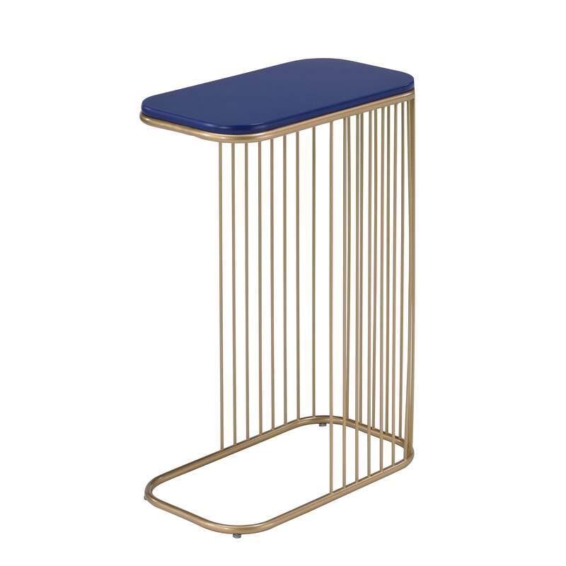 Scopa Blue and Gold C-Table with Metal Base