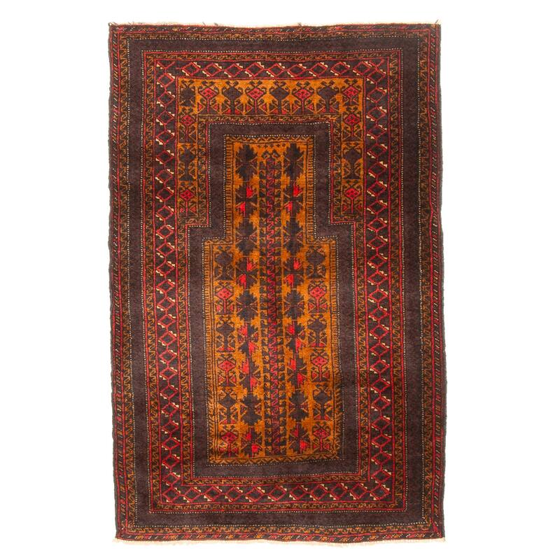 ECARPETGALLERY Hand-knotted Teimani Burnt Orange Wool Rug - 2'9 x 4'4