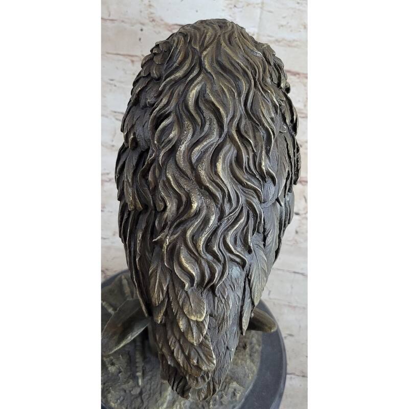 Heron Egret Water Bird Crane Bronze Metal Statue Sculpture Signed Art Marble Base
