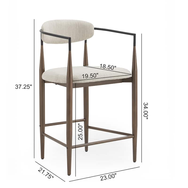 Christopher Knight Home Elmore Fabric and Iron 25-Inch Tall Counter Stools (Set of 2)