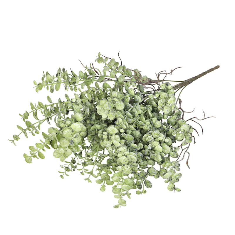 Set of 2 Frosted Green Artificial Boxwood Leaf Stem Plant Greenery Foliage Bush 21in - 21" L x 12" W x 12" DP