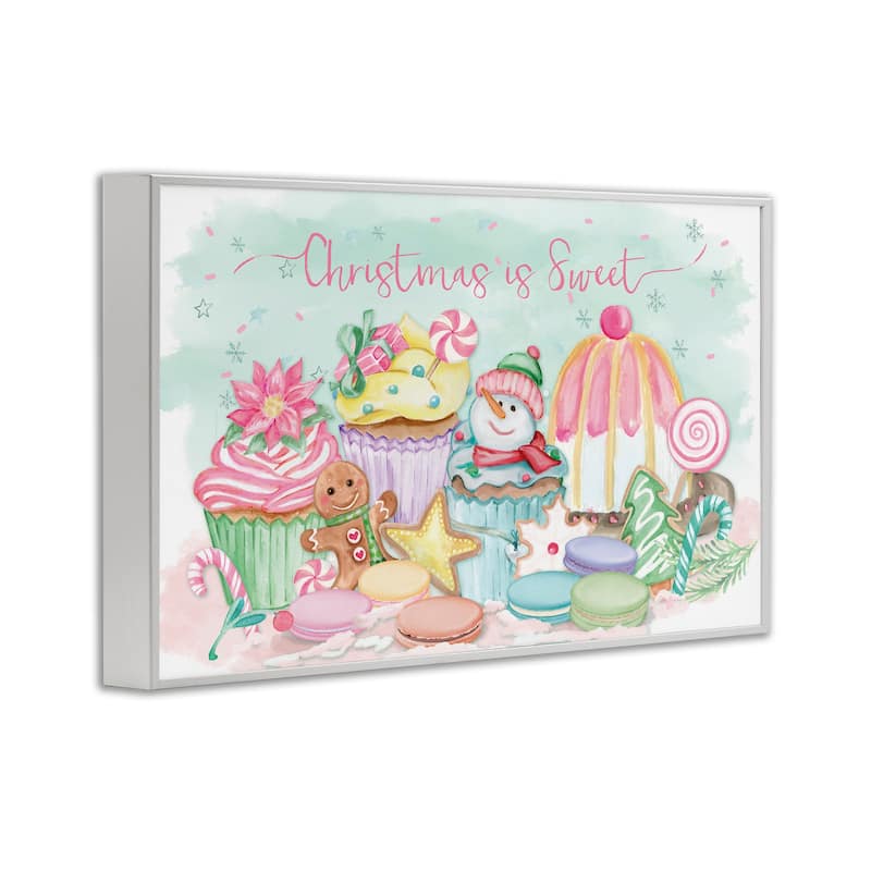 Stupell Christmas Is Sweet Festive Desserts Framed Giclee Art Design By Mollie B.
