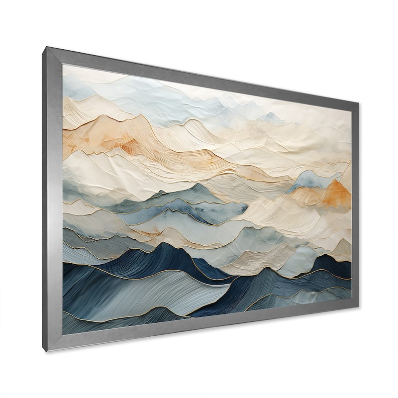 Designart "Majestic Mountain Peaks" Landscape Mountains Framed Wall Art Prints